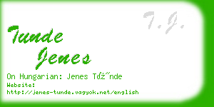 tunde jenes business card